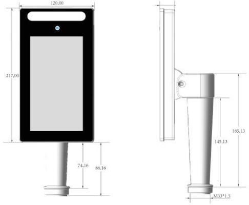 RAM 2GB Face Recognition Terminals Door Entry DC12V 2A