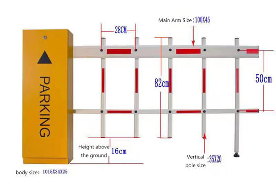 Speed Adjustable Road Traffic Barrier 24v Dc Brushless Motor With Fence