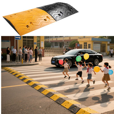 CE/ISO Certified Speed Bump Kit Weatherproof Rubber Traffic Calming Device for Warehouse/School Zone