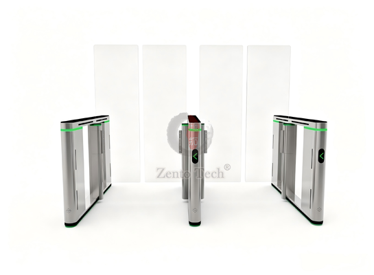 Zento Automatic Speed Gate Turnstile with 1700mm Glass Barrier LED Indicator for Office Building Airport