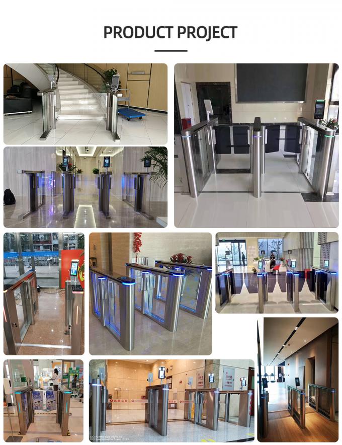 304 Stainless Steel Pedestrian Speed Lane Gate Turnstile 45 People/Minute 2