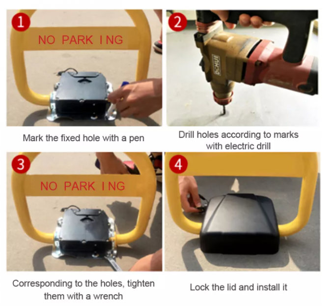 DC6V Parking Space Lock Remote Control Parking Barrier 12Kg 3