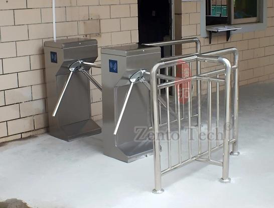 304 Stainless Steel Access Control Three Arm Turnstile Gate 0.2s/Person 0