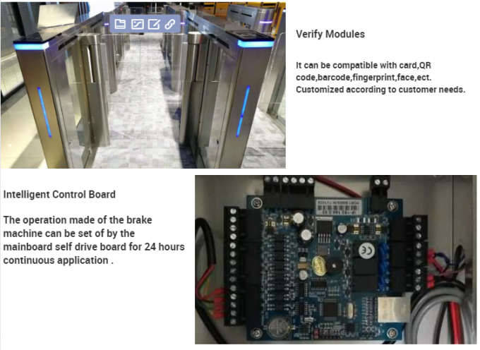 300mm Arm Turnstile Access Control Security Systems High Strength Polycarbonate Speedgates 2