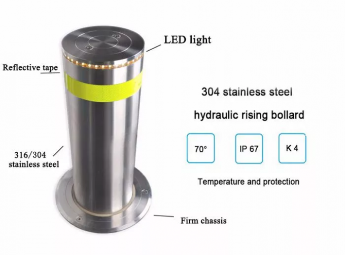304 Stainless Steel Hydraulic Driveway Security Bollards Control Time 3S 1