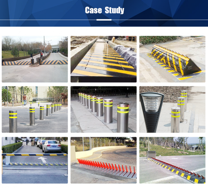 Fiber Drawing Finish K6 Hydraulic Retractable Road Bollards 220V/380V 2