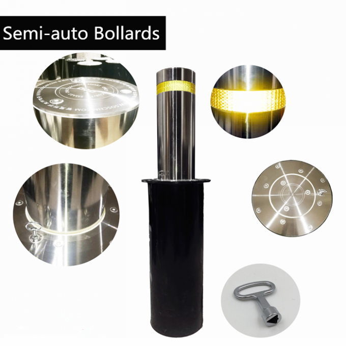 350W Integrated Telescopic Security Hydraulic Rising Bollards 20KN 0