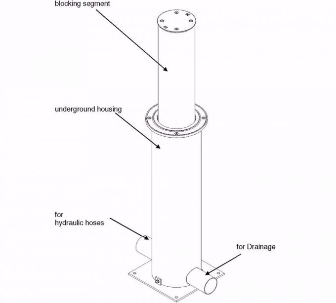 IP67 Retractable Parking Hydraulic Rising Bollards 3s To 6s 1