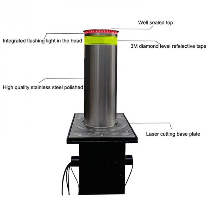 Single Phase 220VAC Hydraulic Rising Bollard Electric Security Bollards K12 1