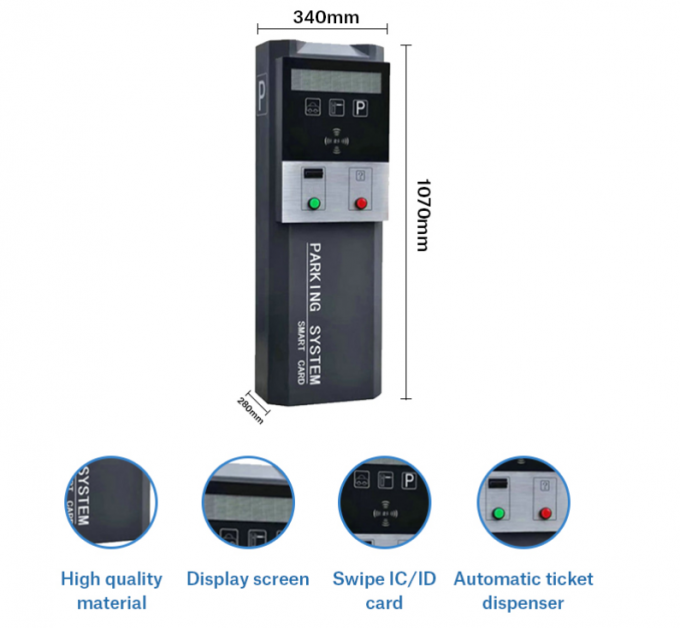 Steel Tempered Glass RFID Based Car Parking Ticket System Outdoor/Indoor