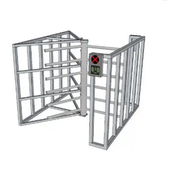 Double Door Half Height Turnstile Gate Access Control For School / Supermarket 0
