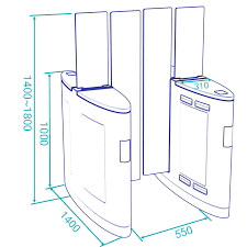 0.7s/Person Entrance Control Solutions Sliding Turnstile 50W 1