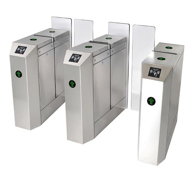 24V DC Motor Acrylic Glass Sliding Turnstile Barrier Gate CE 0