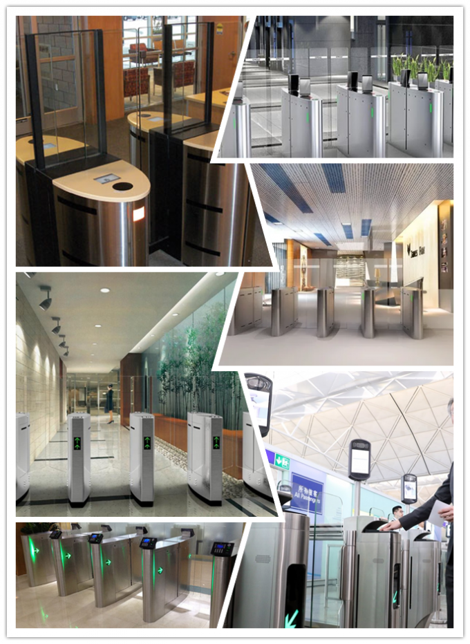 24V DC Motor Acrylic Glass Sliding Turnstile Barrier Gate CE 2