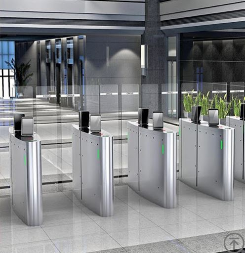 DC 24V Sliding Gate Turnstile Retractable Flap Barrier 30 Person Per Minute 0