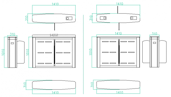 SS304 Face Recognition Sliding Gate Turnstile Passage Width 550mm 1
