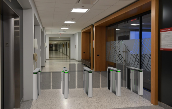 Floor Mounted Speed Lane Gate Turnstile Quick Pass Pedestrian Swing Gate 0