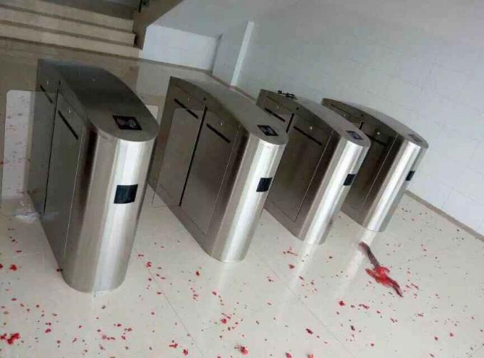 Acrylic Glass Full Height Sliding Turnstile Barrier Gate 24VDC 1
