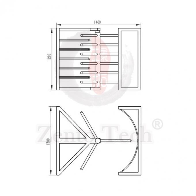 Zento OEM ODM Access Control System Waist Height Turnstile Gate with CE &Rohs Certificate 1