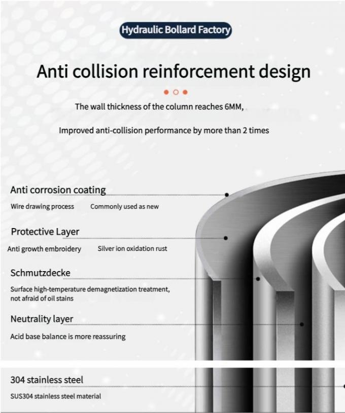 Fully Automatic Hydraulic Bollard Electric Remote Control Community Anti-Collision Isolation Pile Warning Bollard Pile Roadblock 2