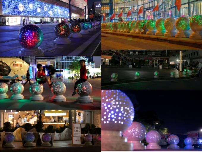 ZENTO China Solar Luminous Road Block Car Stop Led Anti-Collision Granite Stone Bollard Outdoor Guard 3